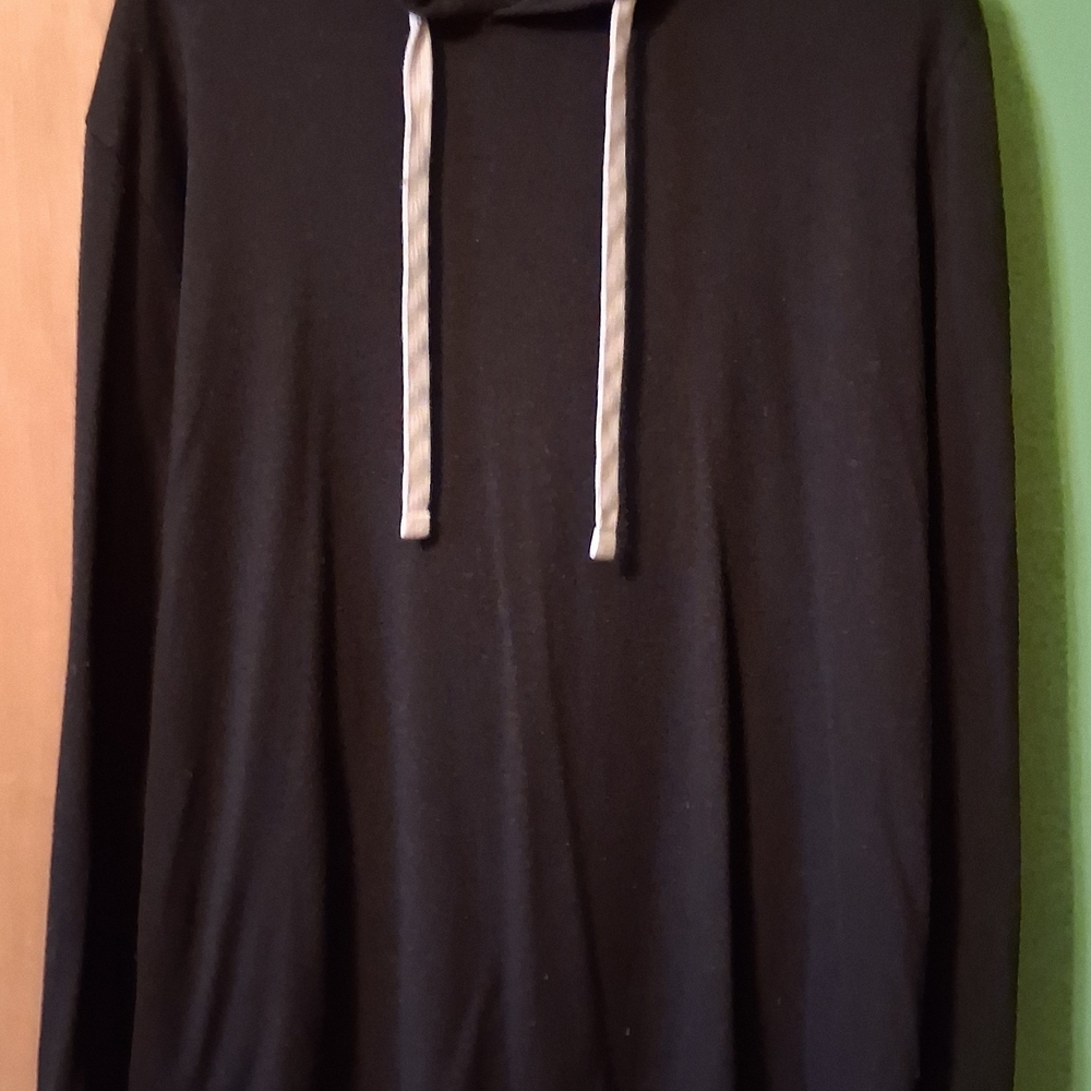 Classic Black Hoodie with Drawstrings